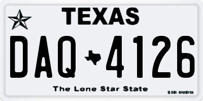 TX license plate DAQ4126