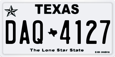 TX license plate DAQ4127