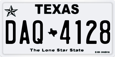 TX license plate DAQ4128