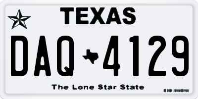 TX license plate DAQ4129