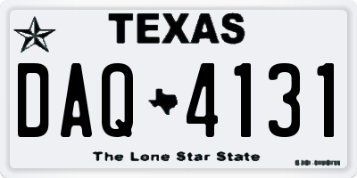 TX license plate DAQ4131