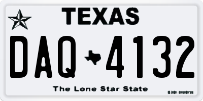 TX license plate DAQ4132