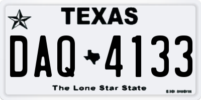 TX license plate DAQ4133