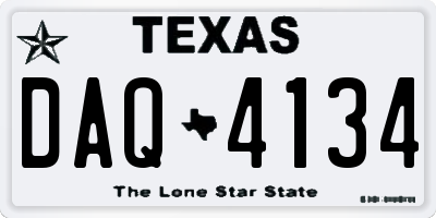 TX license plate DAQ4134