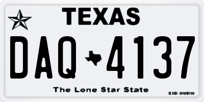 TX license plate DAQ4137
