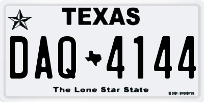 TX license plate DAQ4144
