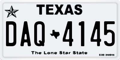 TX license plate DAQ4145