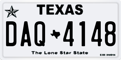 TX license plate DAQ4148