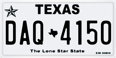 TX license plate DAQ4150