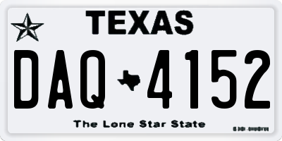 TX license plate DAQ4152