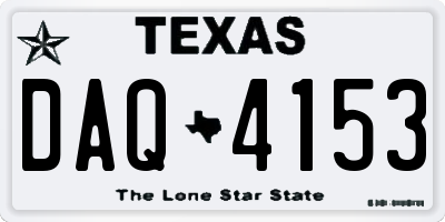 TX license plate DAQ4153