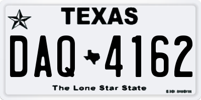 TX license plate DAQ4162