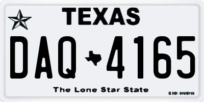 TX license plate DAQ4165