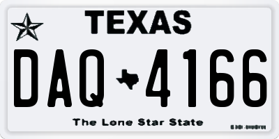 TX license plate DAQ4166