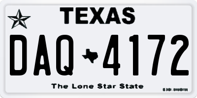 TX license plate DAQ4172
