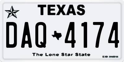 TX license plate DAQ4174