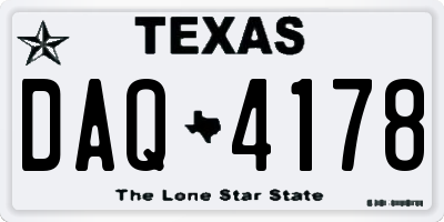 TX license plate DAQ4178