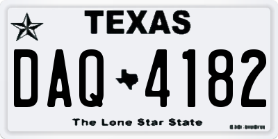 TX license plate DAQ4182
