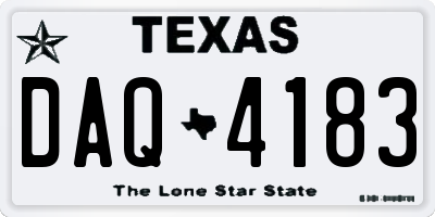 TX license plate DAQ4183