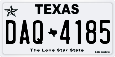 TX license plate DAQ4185