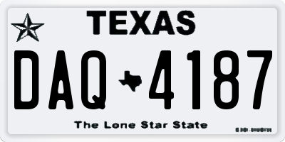 TX license plate DAQ4187
