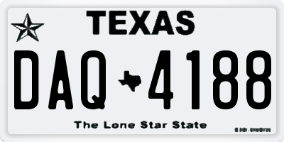 TX license plate DAQ4188