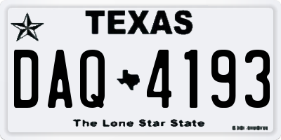 TX license plate DAQ4193