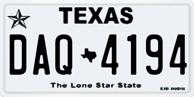TX license plate DAQ4194
