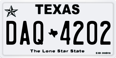 TX license plate DAQ4202