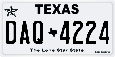 TX license plate DAQ4224