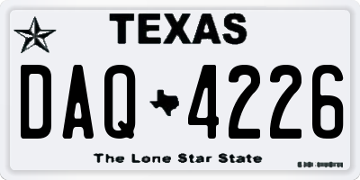 TX license plate DAQ4226