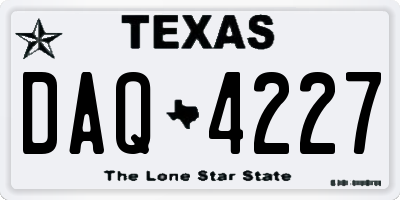 TX license plate DAQ4227