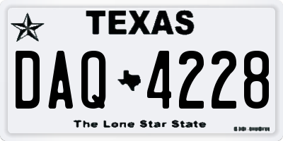 TX license plate DAQ4228