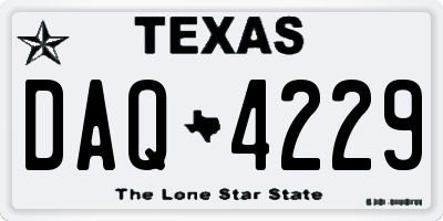 TX license plate DAQ4229