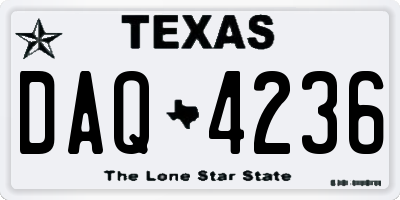 TX license plate DAQ4236