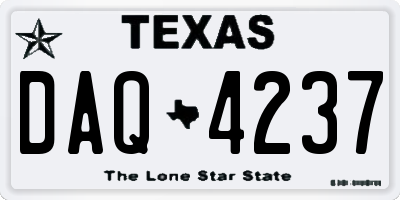 TX license plate DAQ4237
