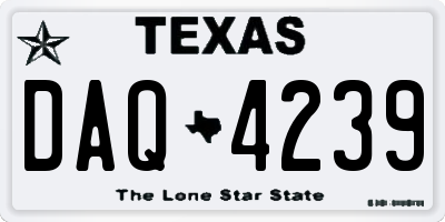 TX license plate DAQ4239