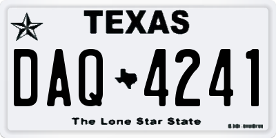 TX license plate DAQ4241