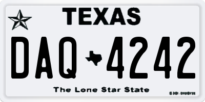 TX license plate DAQ4242
