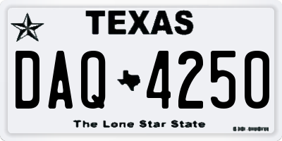 TX license plate DAQ4250