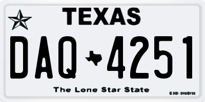 TX license plate DAQ4251