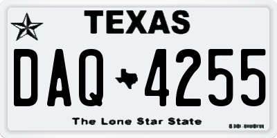 TX license plate DAQ4255