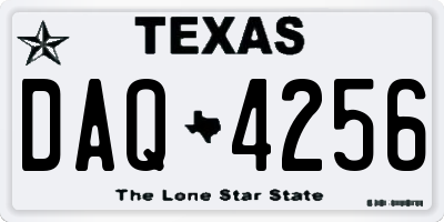TX license plate DAQ4256