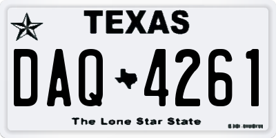 TX license plate DAQ4261