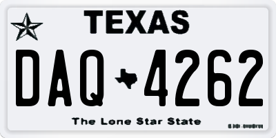 TX license plate DAQ4262
