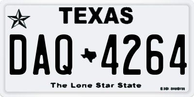 TX license plate DAQ4264