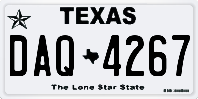 TX license plate DAQ4267