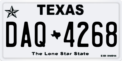 TX license plate DAQ4268