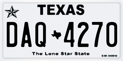 TX license plate DAQ4270