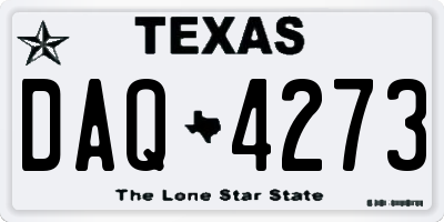 TX license plate DAQ4273